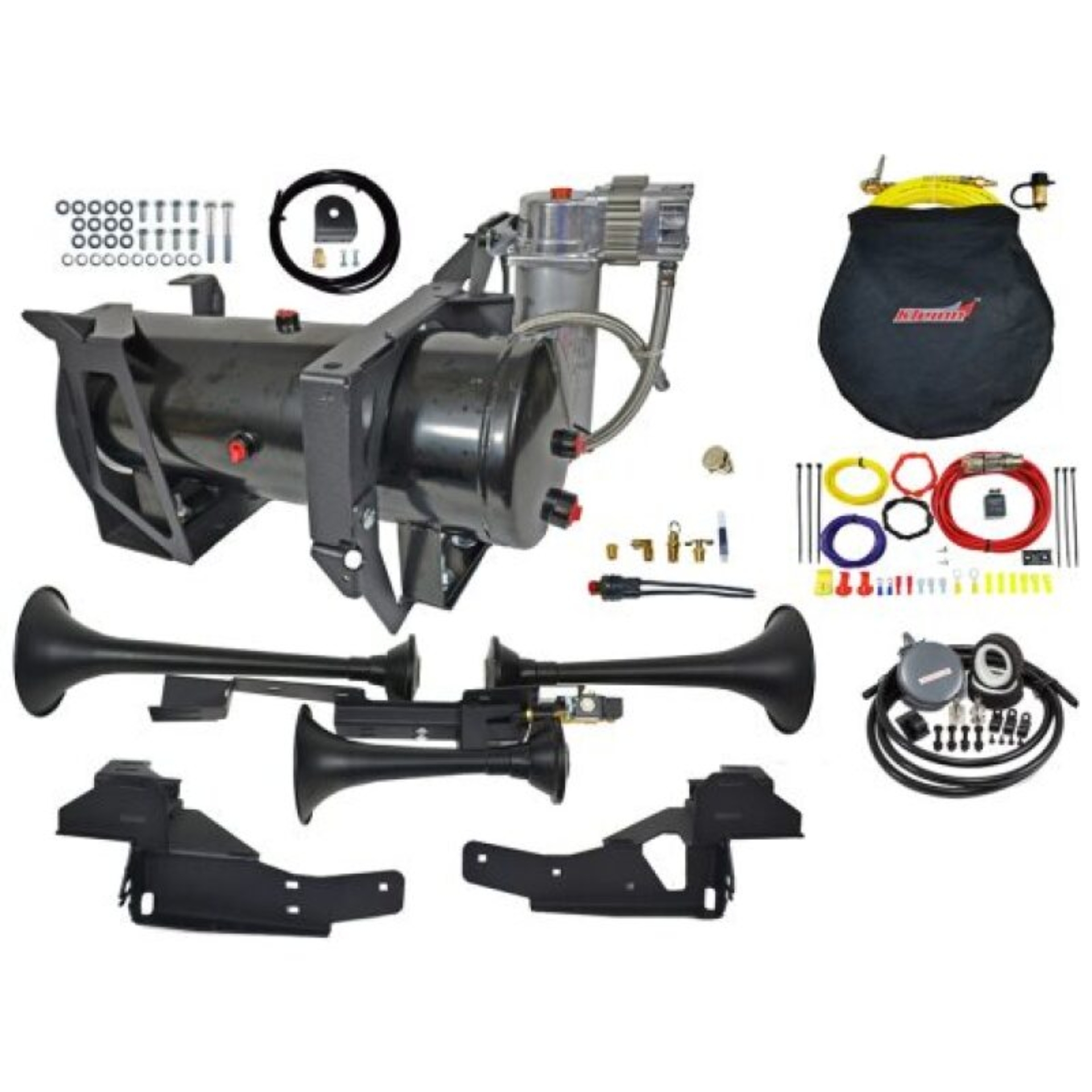 Picture of Kleinn 07-19 Chevrolet Silverado 2500 HD/ 3500 HD Onboard Air System w/ Model 230 Horns