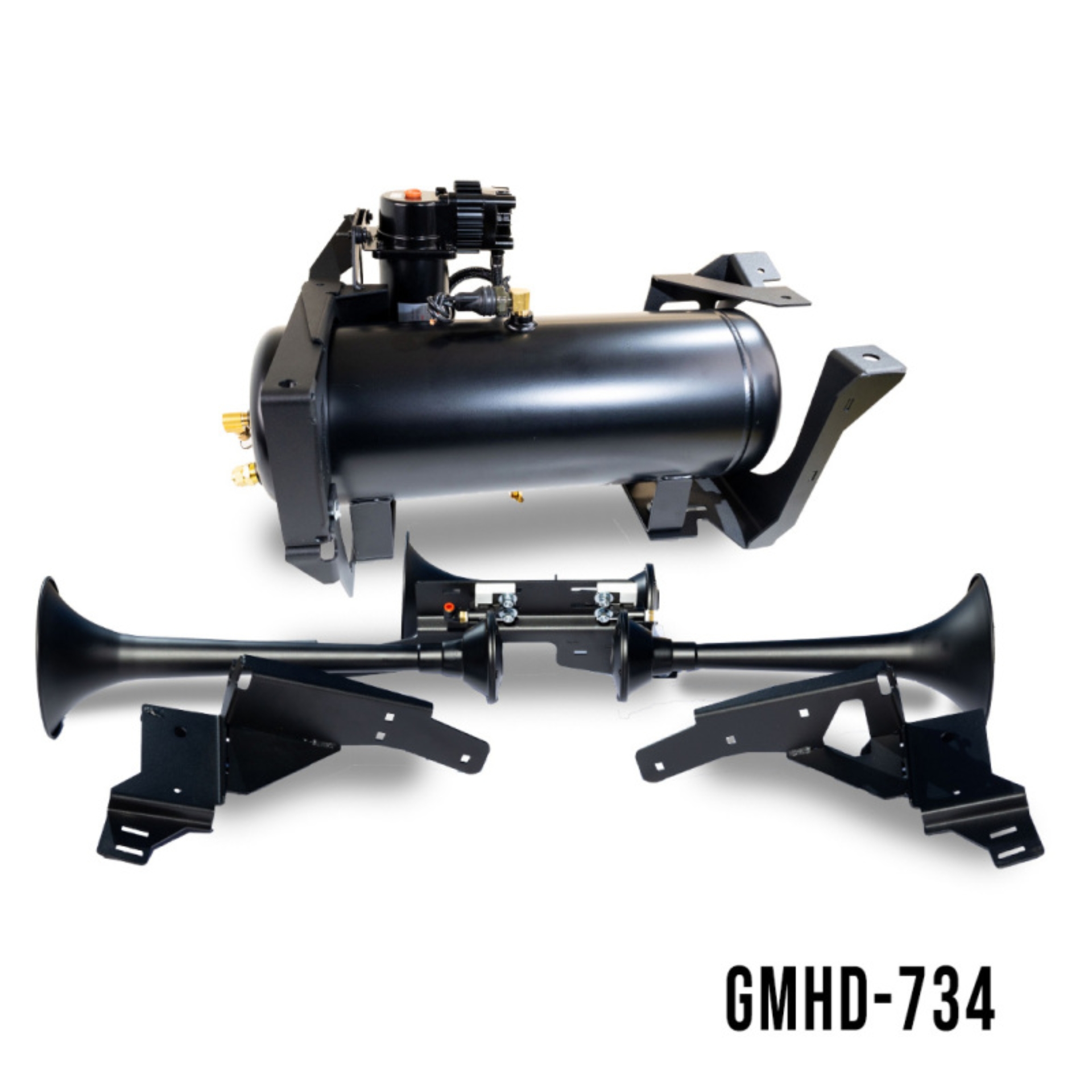 Picture of Kleinn 07-19 Chevrolet Silverado 2500 HD/ 3500 HD Onboard Air System w/ Model 730 Horns