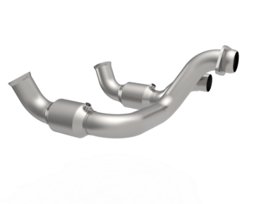 Picture of Kooks 20-22 Ford F250 7.3L V8 / Ford F350 7.3L V8 3in SS High Output Green Catted Connecting Pipes
