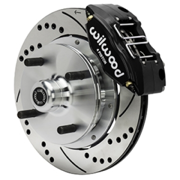 Picture of Wilwood 73-76 Porsche 914 Front Powerlite Brake Kit Drilled & Slotted - Black