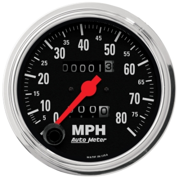 Picture of Autometer Traditional Chrome 3-3/8in 80 MPH Mechanical Speedometer