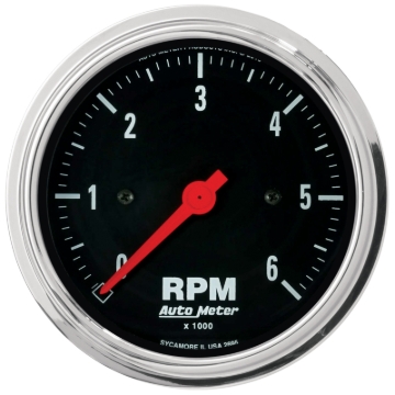 Picture of Autometer Traditional Chrome 3-3/8in 6K RPM In-Dash Mechanical Tachometer