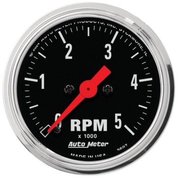 Picture of Autometer Traditional Chrome 2-1/16in 5K RPM In-Dash Mechanical Tachometer
