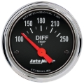 Picture of Autometer Traditional Chrome 2-1/16in 100-250 Deg F Electric Differential Temp Gauge