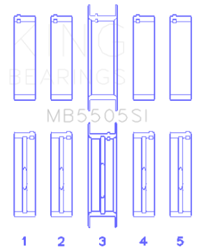 Picture of King Engine Bearings Ford 351ci/400ci 16V Main Bearing Set - Set Of 10