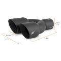 Picture of Mishimoto Dual Offset Tips 2.5in Inlet 3in Outlet Slash Cut - Black