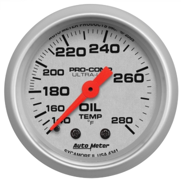 Picture of Autometer Ultra-Lite 52mm 140-280 Deg F Mechanical Oil Temp Gauge