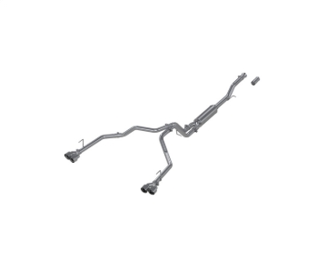 Picture of MBRP 21-24 Chevrolet Suburban XL 5.3L 3in Aluminized 2.5in Dual Split Carbon Fiber Cat-back