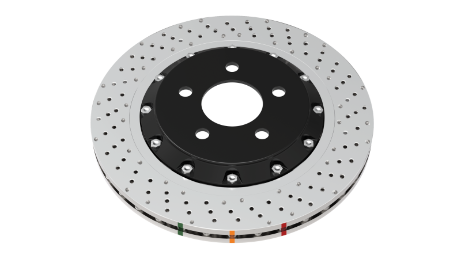 Picture of DBA 09-11 Volkswagen CC VR6 3.6L Front 5000 Series 2-Piece Cross Drilled Wavey Rotor w/Black Hat