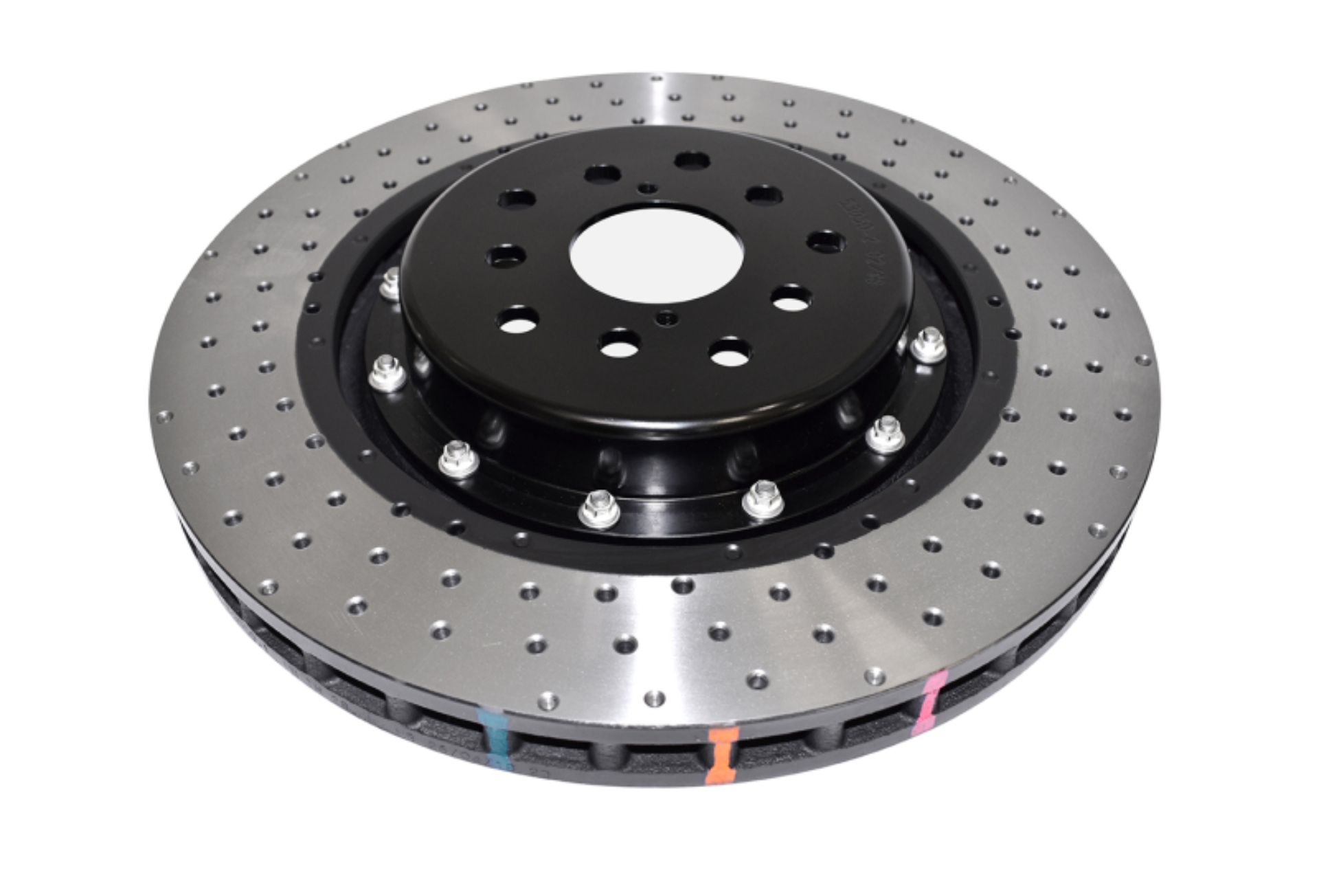 Picture of DBA 18-21 Subaru WRX STI Front 5000 Series 2-Piece Drilled Rotor w/Black Hat