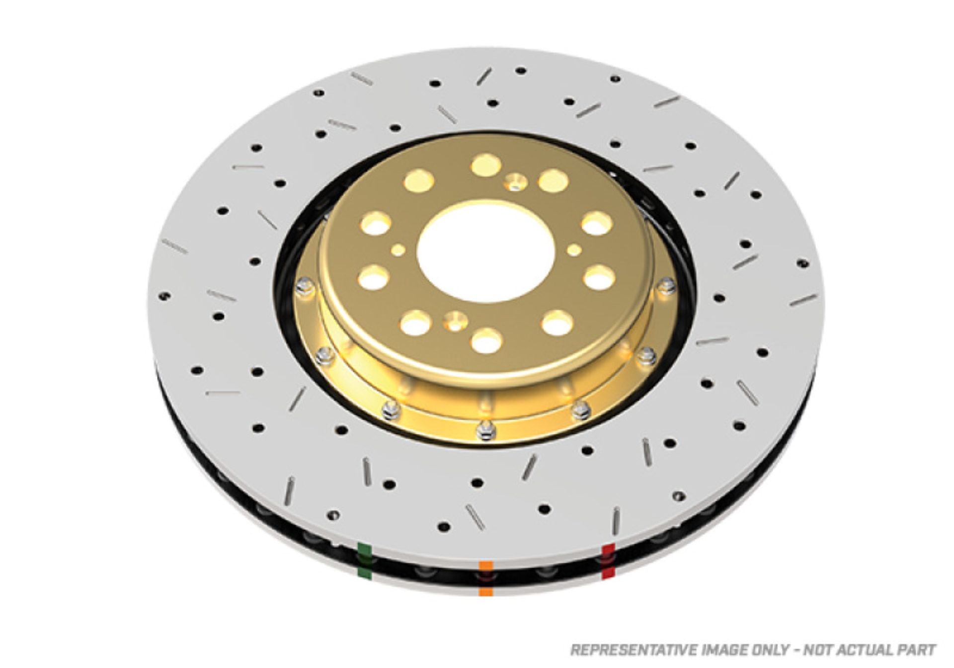Picture of DBA 05-09 Audi A4 Sedan Front 5000 Series 2-Piece Drilled & Slotted Rotor w/Black Hat