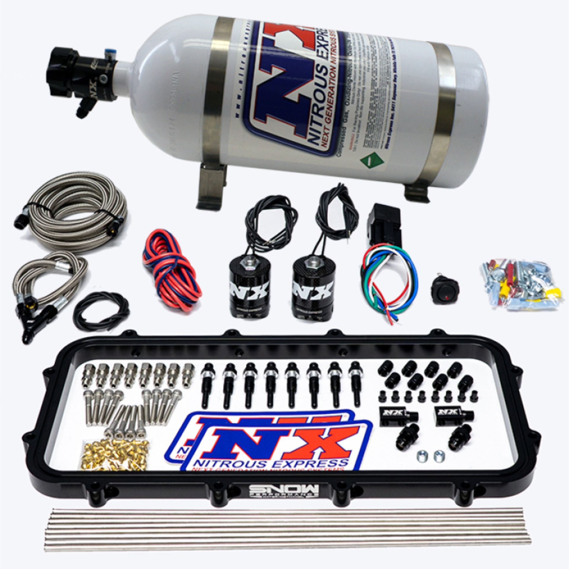 Picture of Nitrous Express Holley Hi-Ram Dry Direct Port Plate Nitrous System w/ 5lbs Bottle