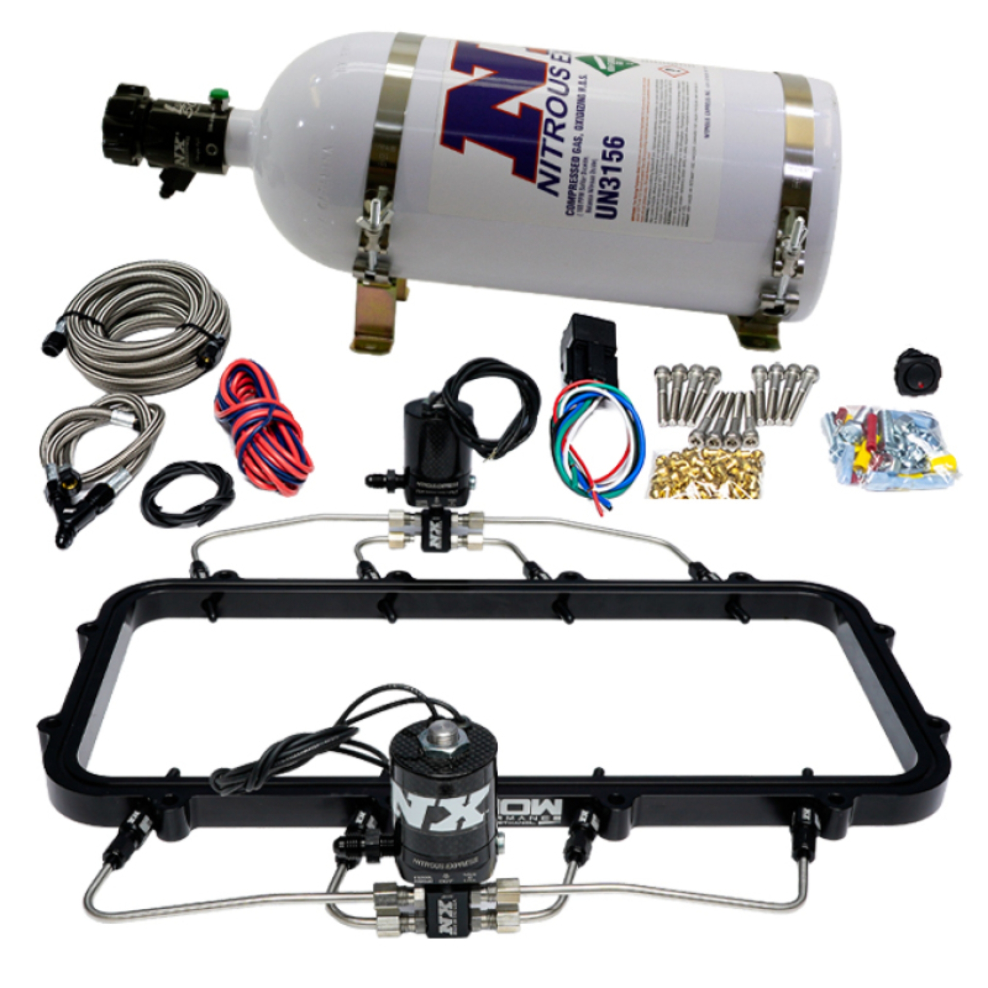 Picture of Nitrous Express Holley Hi-Ram Dry Direct Port Plate Nitrous System w/ 10lbs Bottle