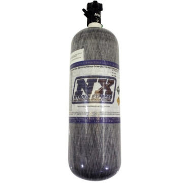 Picture of Nitrous Express Composite Bottle w/Lightning 500 Valve -6 Bottle Nipple (6.79 Dia. x 23.25 Tall)