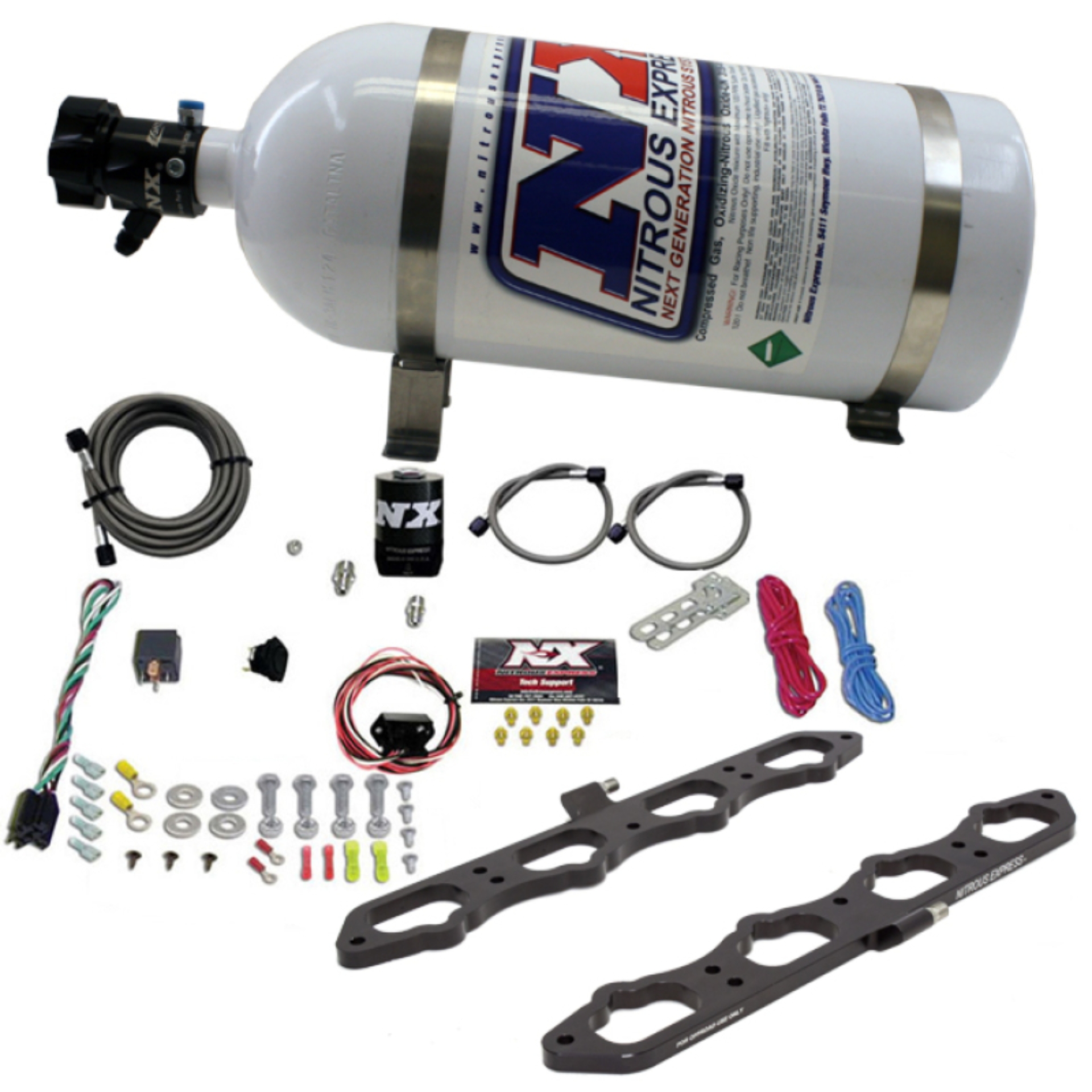 Picture of Nitrous Express 2018+ Ford 5.0L Coyote Dry Direct Port Plate System w/10lb Bottle