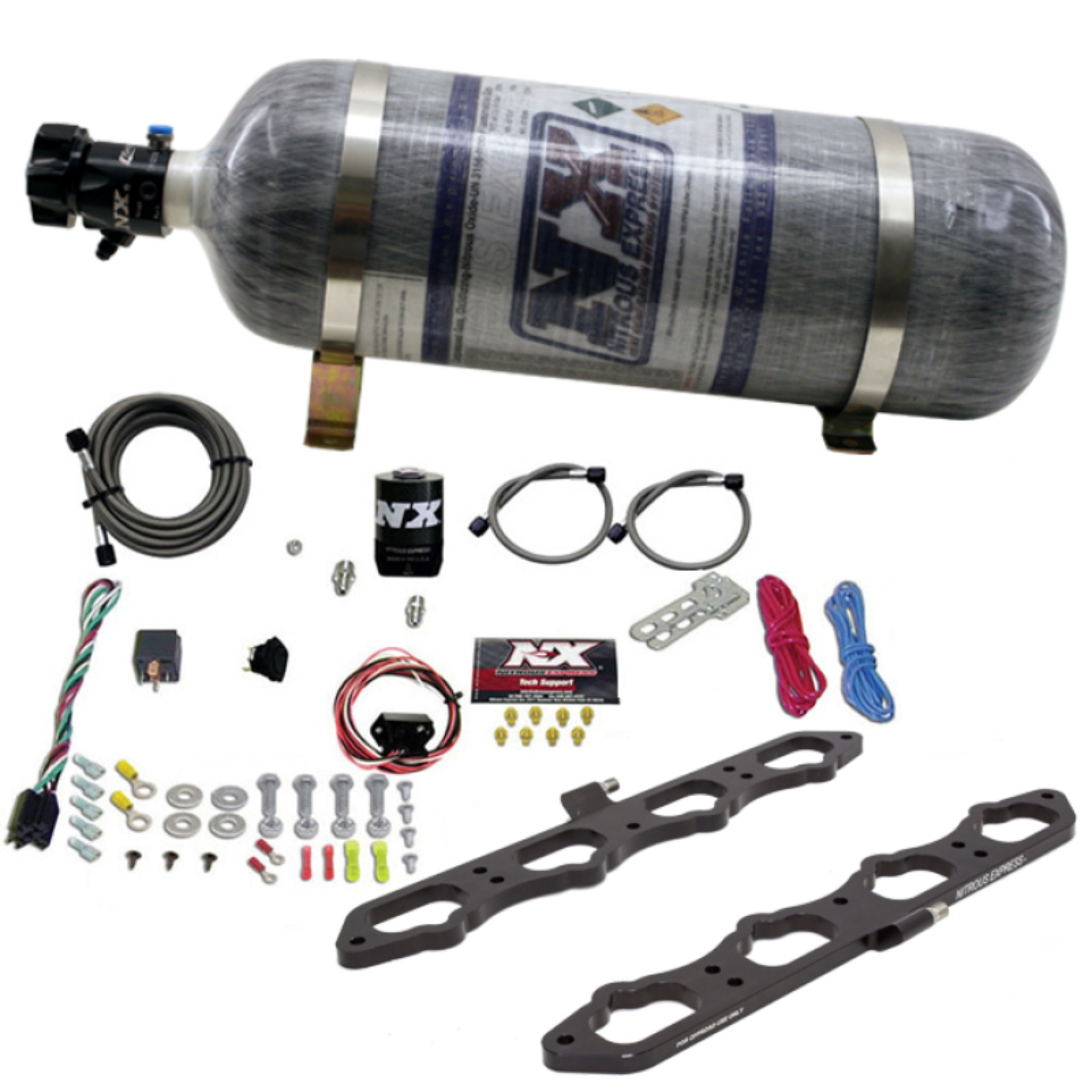 Picture of Nitrous Express 2018+ Ford 5.0L Coyote Dry Direct Port Plate System w/12lb Bottle