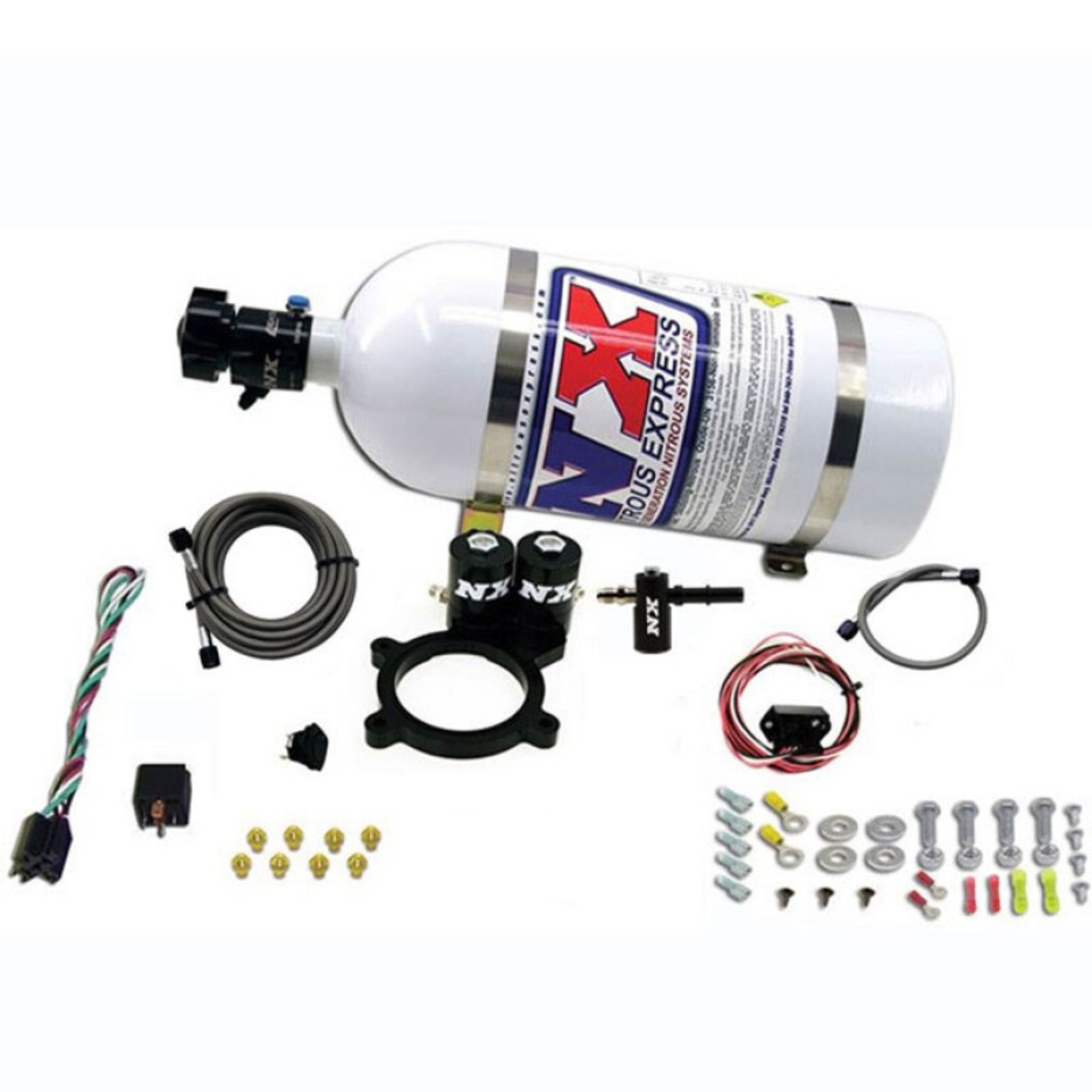 Picture of Nitrous Express 2021+ Ford F-150 5.0L Coyote Truck Nitrous Plate System 10lb Bottle