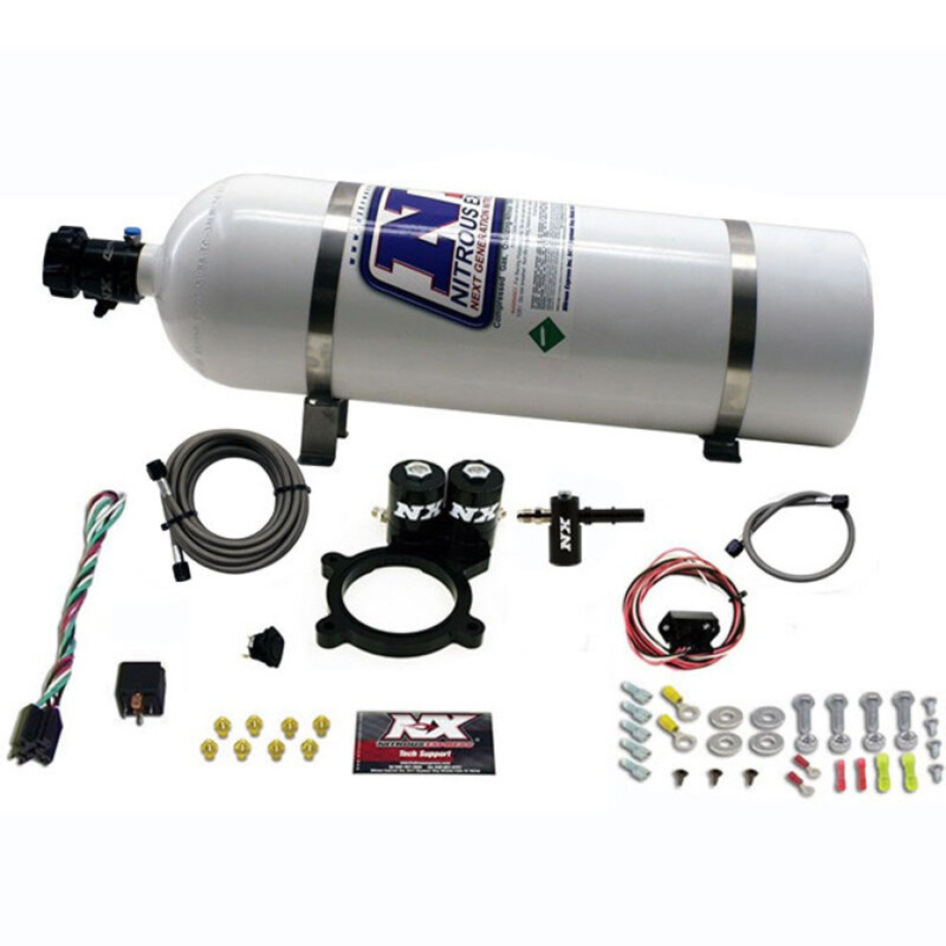 Picture of Nitrous Express 2021+ Ford F-150 5.0L Coyote Truck Nitrous Plate System 15lb Bottle