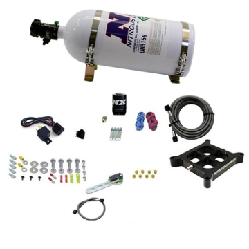 Picture of Nitrous Express Dry Single Entry Billet Crossbar Plate System 100-500hp (4150 Flange) w/10lb Bottle