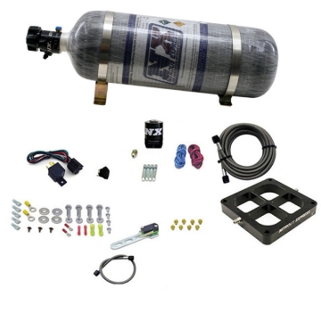 Picture of Nitrous Express Dry Single Entry Billet Crossbar Plate System 100-500hp (4500) w/12lb Carbon Bottle