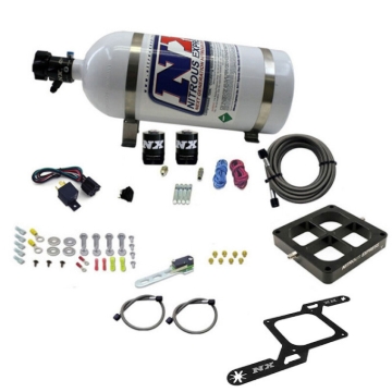 Picture of Nitrous Express Dry Dual Stage Billet Crossbar Plate System 100-1000hp (4500 Flange) w/10lb Bottle