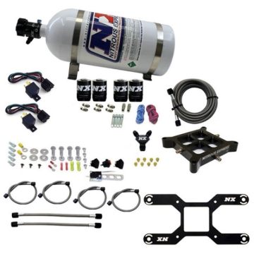 Picture of Nitrous Express Dry Quad Stage Billet Crossbar Plate System 100-2000hp (4150 Flange) w/10lb Bottle
