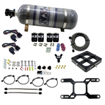 Picture of Nitrous Express Dry Quad Stage Billet Crossbar Plate System 100-2000hp (4500Flange) w/12lb Bottle