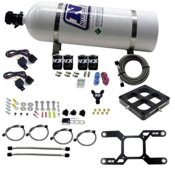 Picture of Nitrous Express Dry Quad Stage Billet Crossbar Plate System 100-2000hp (4500 Flange) w/15lb Bottle