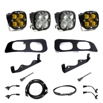 Picture of Baja Designs 2023+ Ford F250/F350 Super Duty Squadron SAE/Pro Fog Pocket Kit - Amber Upfitter