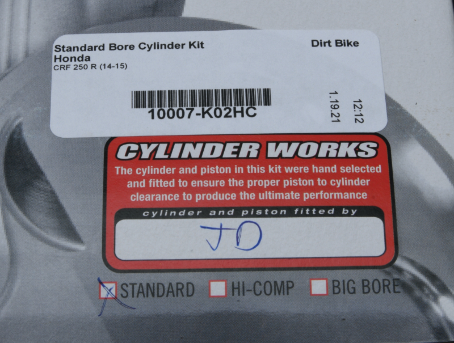 Picture of Cylinder Works 14-15 Honda CRF 250 R 250cc Standard Bore High Compression Cylinder Kit 14.1:1 Comp.