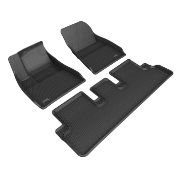Picture of 3D MAXpider 2024 Tesla Model 3 Kagu 1st & 2nd Row Floormat - Black