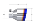 Picture of MBRP Universal Burnt SS Tip 2.5in ID / 4.5in OD Out / 6.5in Length Angle Cut Single Wall