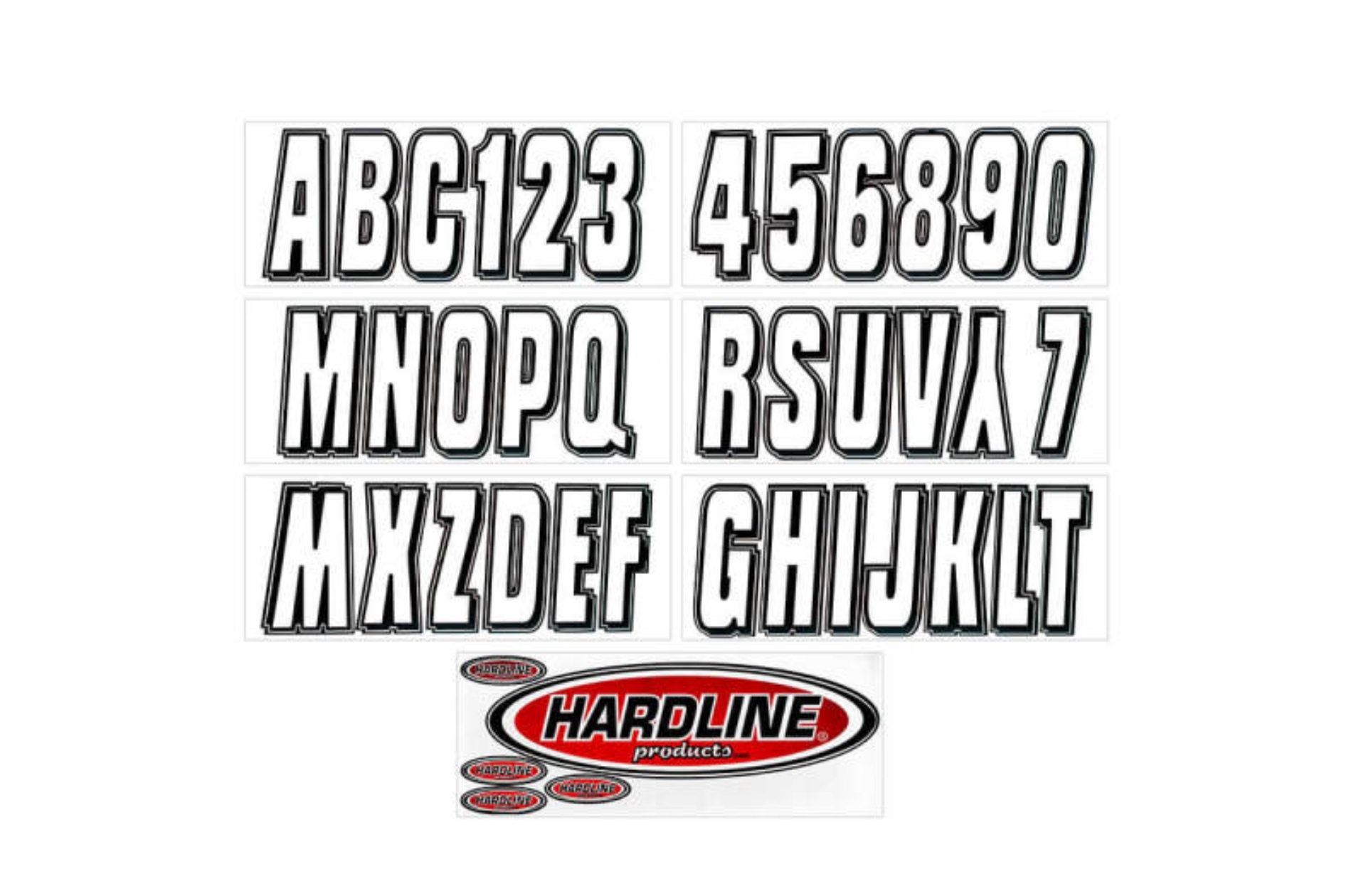 Picture of Hardline Boat Lettering Registration Kit 3 in. - 320 Transparent Clear/Black