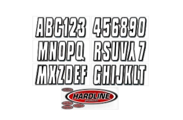 Picture of Hardline Boat Lettering Registration Kit 3 in. - 320 Transparent Clear/Black