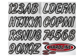 Picture of Hardline Boat Lettering Registration Kit 3 in. - 400 Transparent Clear/Black