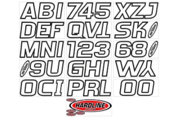Picture of Hardline Boat Lettering Registration Kit 3 in. - 700 Transparent Clear/Black