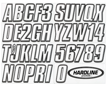 Picture of Hardline Boat Lettering Registration Kit 3 in. - 800 Transparent Clear/Black