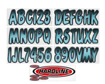 Picture of Hardline Boat Lettering Registration Kit 3 in. - 200 BabyBlue/Black