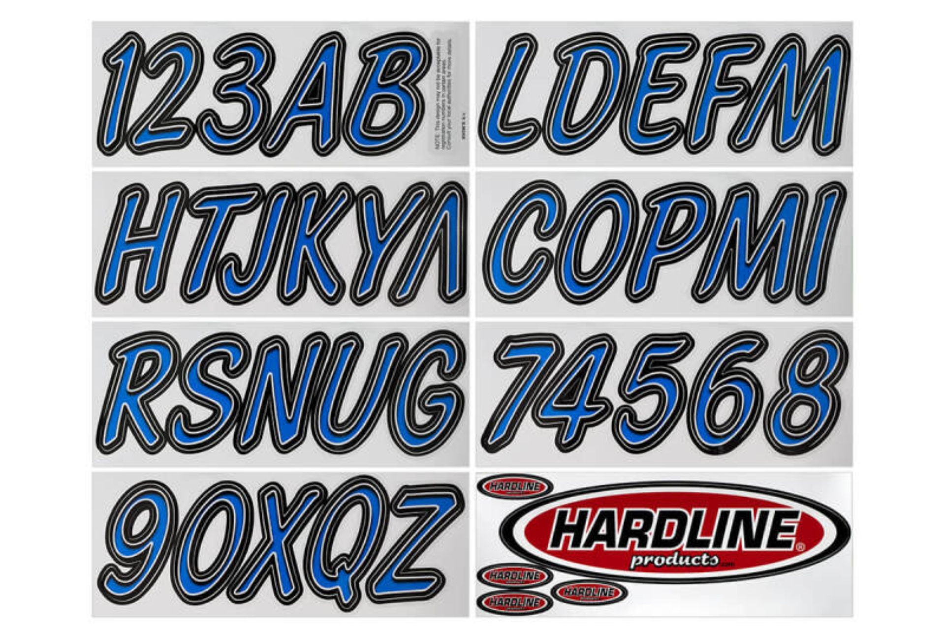 Picture of Hardline Boat Lettering Registration Kit 3 in. - 400 Blue/Black