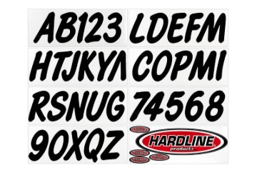 Picture of Hardline Boat Lettering Registration Kit 3 in. - 400 Black Solid
