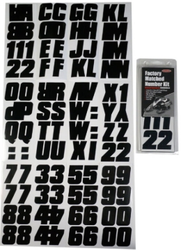 Picture of Hardline Snowmobile Lettering Registration Kit 2 in. - 500 Solid Black/