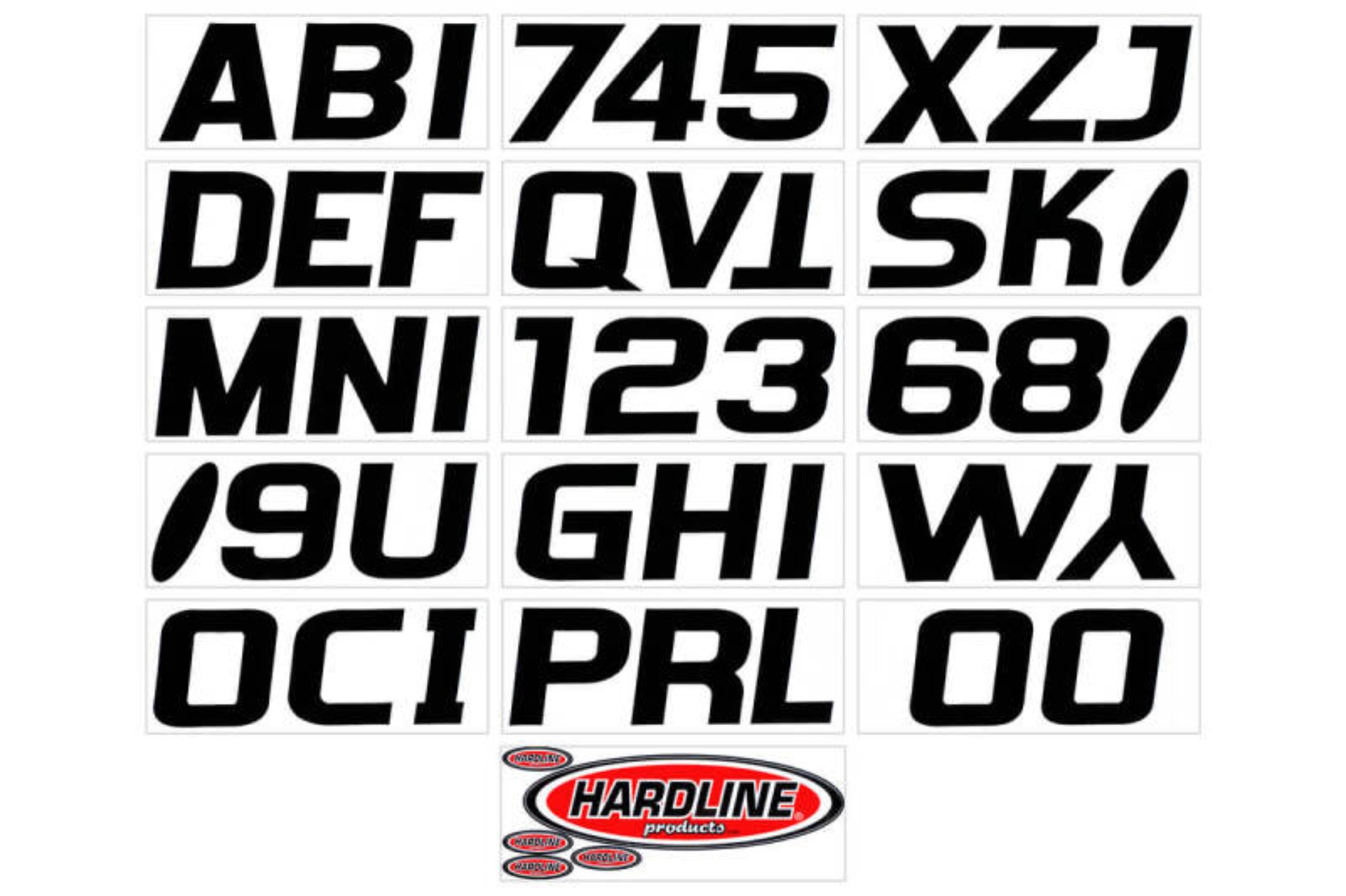 Picture of Hardline Boat Lettering Registration Kit 3 in. - 700 Solid Black
