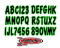 Picture of Hardline Boat Lettering Registration Kit 3 in. - 200 Black/Kiwi Green