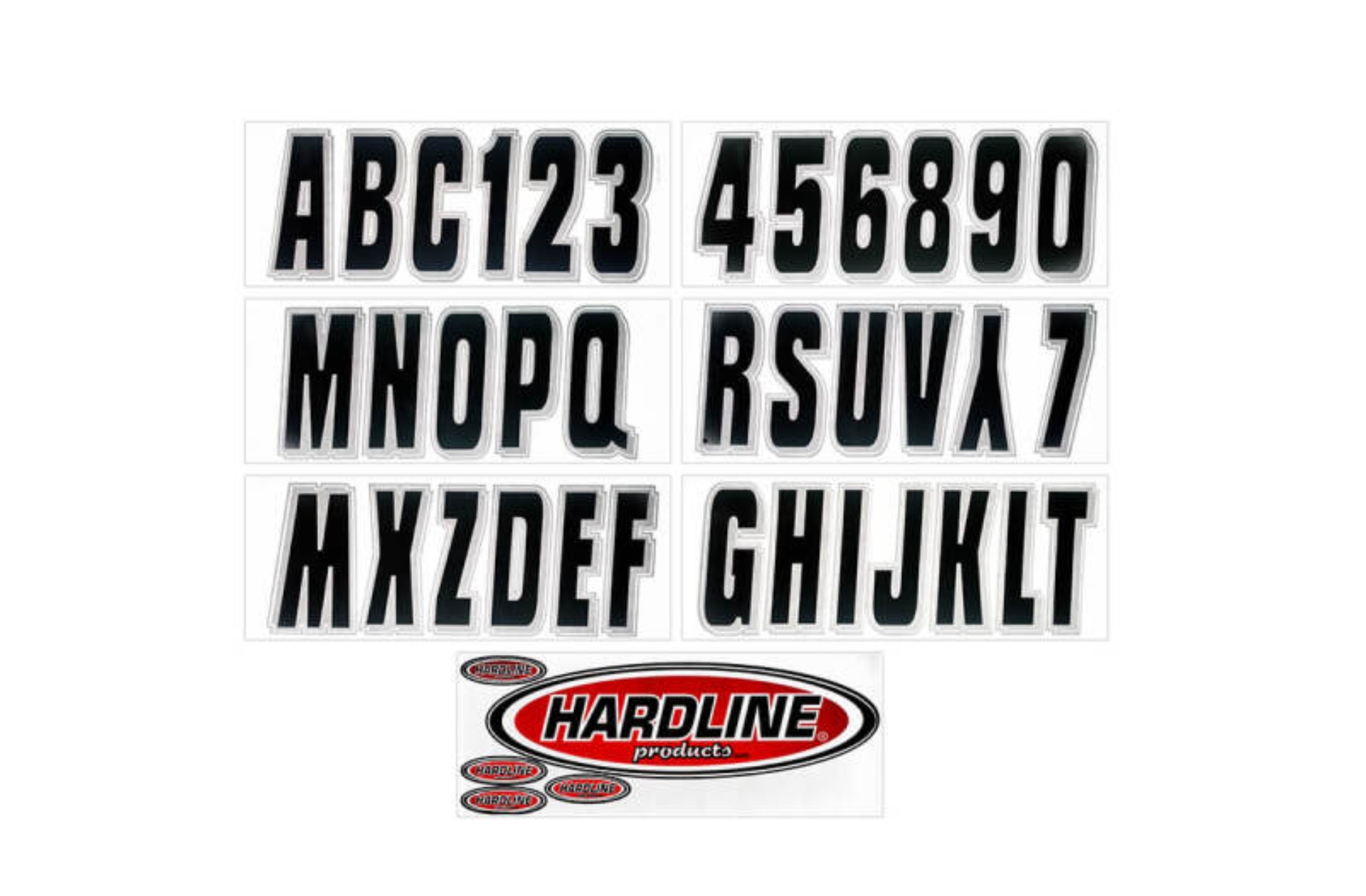 Picture of Hardline Boat Lettering Registration Kit 3 in. - 320 Black/Silver