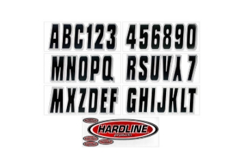 Picture of Hardline Boat Lettering Registration Kit 3 in. - 320 Black/Silver
