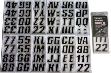 Picture of Hardline Snowmobile Lettering Registration Kit 2 in. - 500 Black/Silver