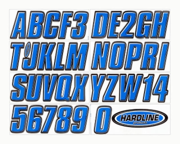 Picture of Hardline Boat Lettering Registration Kit 3 in. - 400 Blue Solid