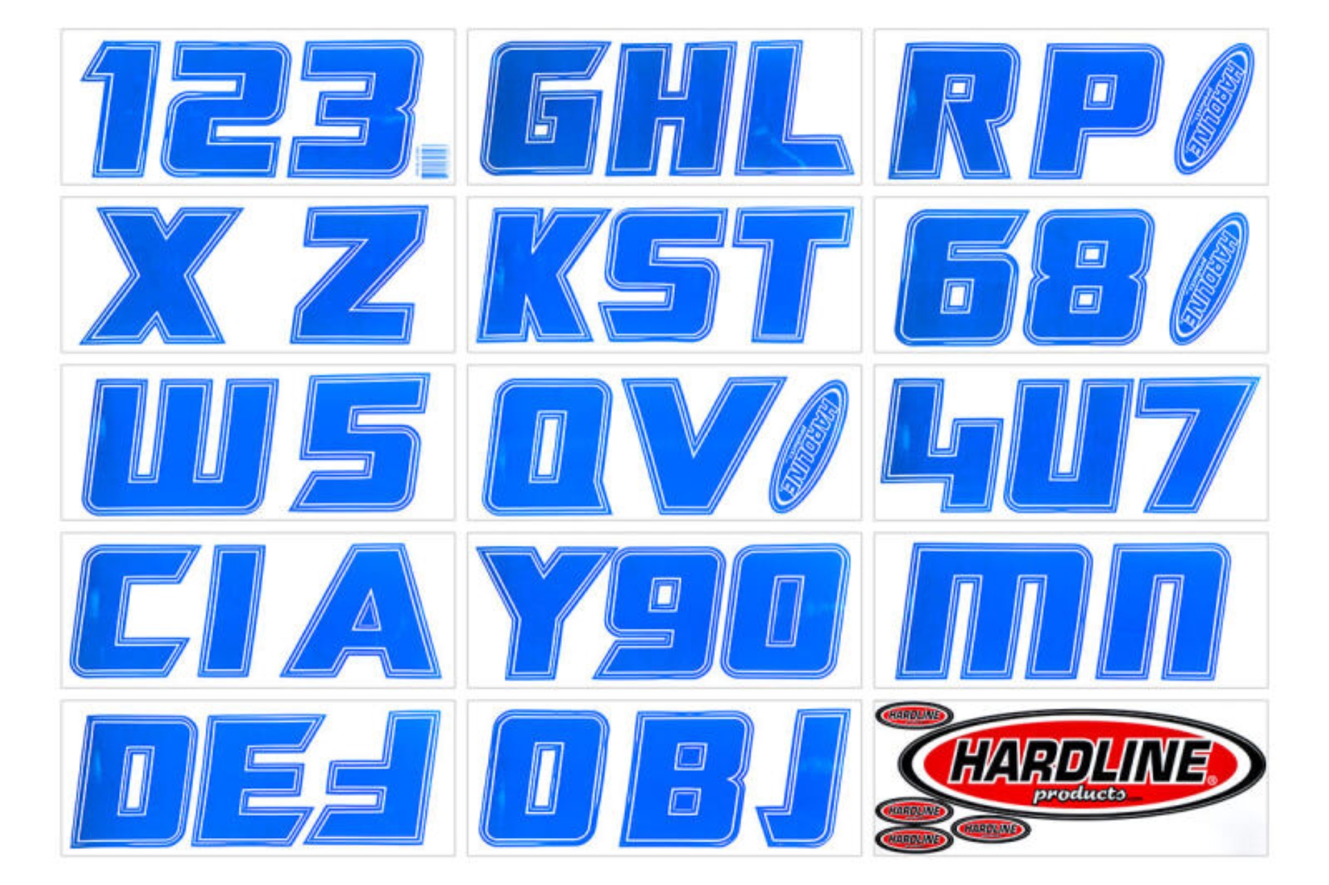 Picture of Hardline Boat Lettering Registration Installation Kit 3 in. - 900 Blue