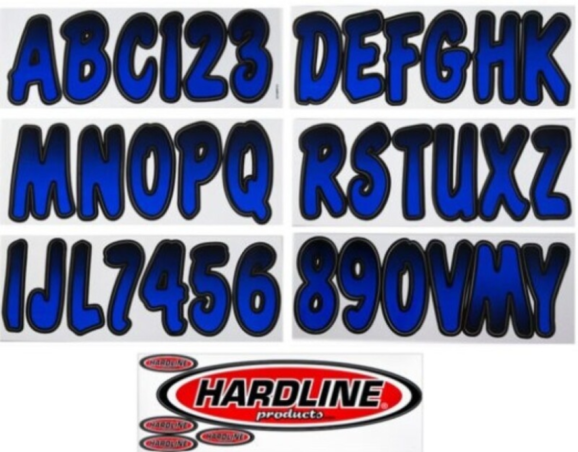 Picture of Hardline Boat Lettering Registration Kit 3 in. - 200 Blue Metallic/Black