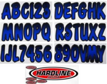 Picture of Hardline Boat Lettering Registration Kit 3 in. - 200 Blue Metallic/Black